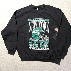 Junk Food Clothing NFL New York Jets Black Mens Large Logo Sweatshirt NY Jets